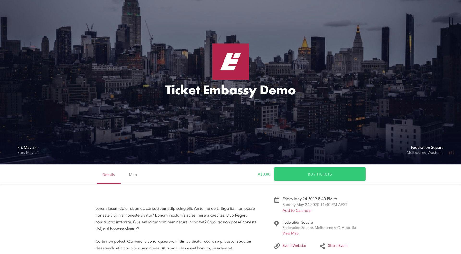 ticketembassy.com eventpage